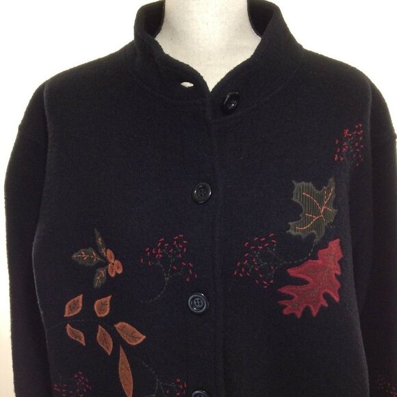 NORDIC design womens coat sz large black 100% wool - Picture 5 of 12